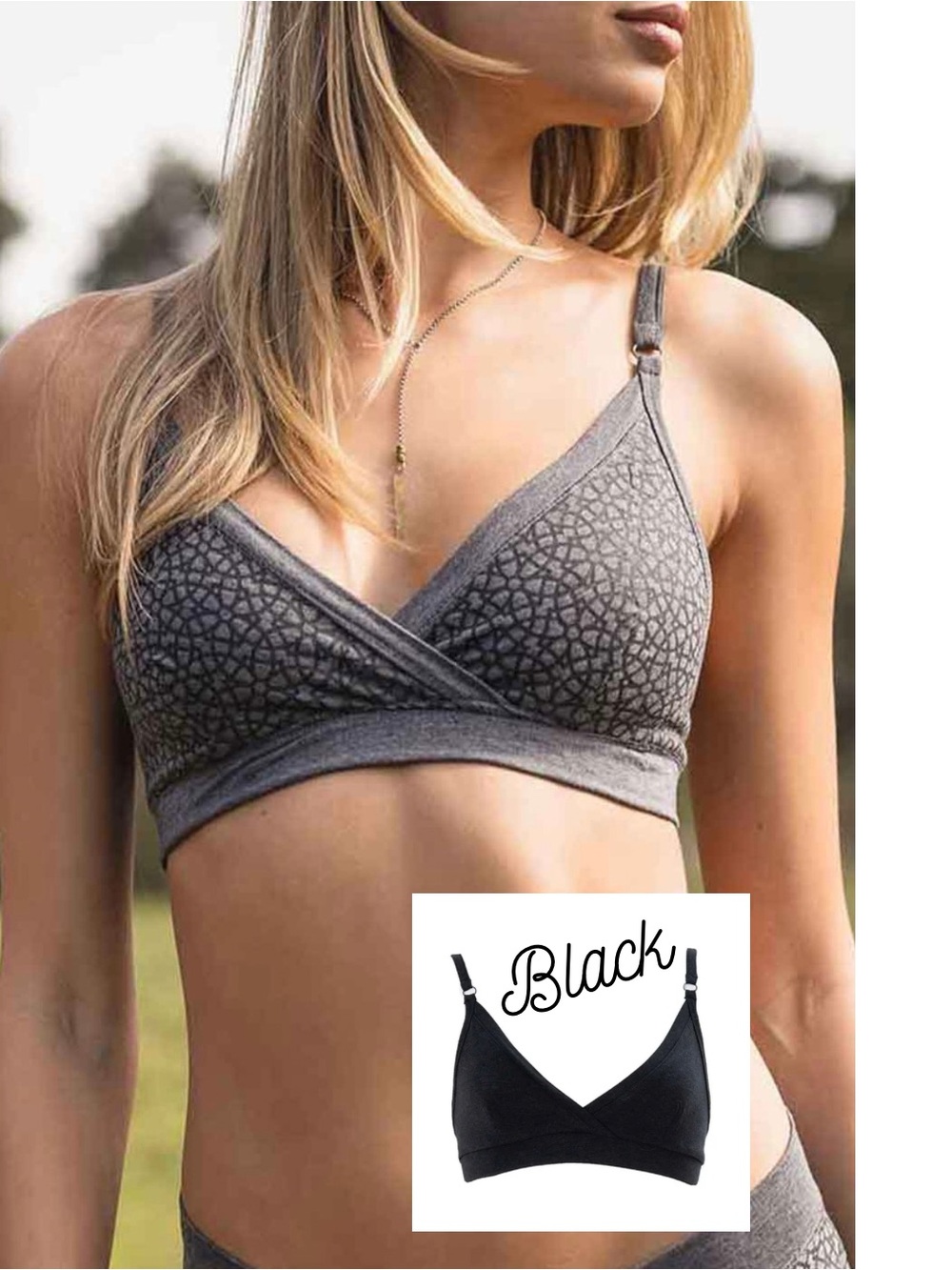 Nomads Hemp Wear Sadia Bra, Triangle Bralette Black, XS-S